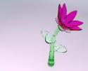 Lotus With Stem Glass Art